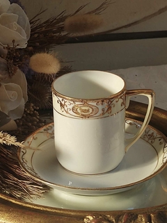 Duo de Cafe en Porcelana Alemana rivetes al oro en internet