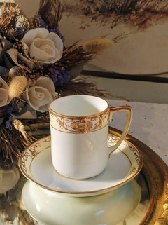 Duo de Cafe en Porcelana Alemana rivetes al oro