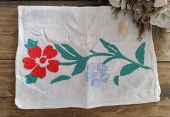 Servilleta de Hilo de algodon con Aplicacion floral - comprar online