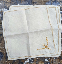4 servilletas de te algodon natural una con detalles - 2Gardenias Bazar antiguo & Deco
