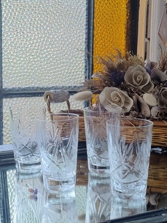 4 Vasos Medianos para Recepcion de Cristal Tallado