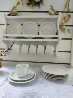 Juego de 6 Duos para Te en Porcelana Verbano linea blanca