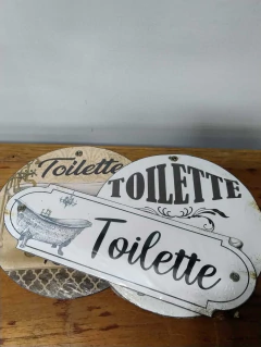 Cartel de Chapa Toilette 24 cm x 8 cm - comprar online