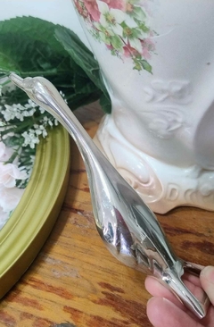 Destapador Sacacorcho de metal cromado motivo cisne - 2Gardenias Bazar antiguo & Deco
