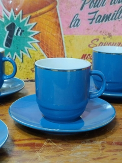 Imagen de 6 Duos de Cafe en Porcelana China azul