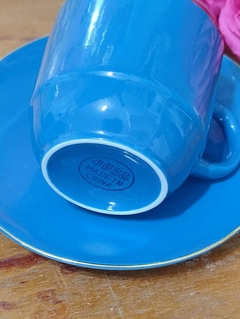 6 Duos de Cafe en Porcelana China azul - 2Gardenias Bazar antiguo & Deco