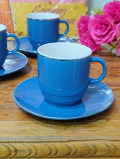 6 Duos de Cafe en Porcelana China azul en internet