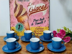 6 Duos de Cafe en Porcelana China azul - comprar online