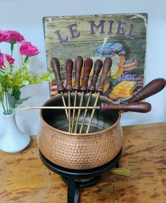 Fondue de Cobre con 6 Pinches y Mechero