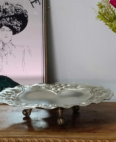 Centro de Mesa de Alpaca Trabajada con baño de plata - 2Gardenias Bazar antiguo & Deco