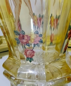 Imagen de Florero Frances de Vidrio Pintado a mano