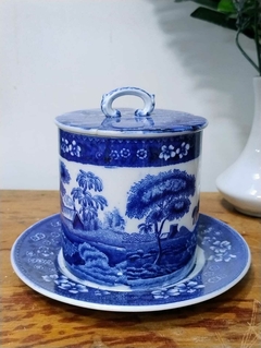 Dulcera o Azucarera en Loza Inglesa Copeland tonos azules (Tapa pegada) - comprar online