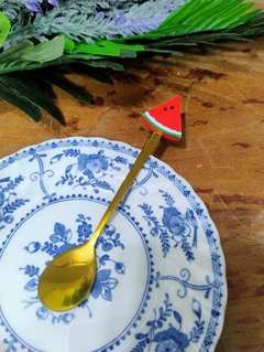 Cucharita de Te o Postre en Metal Dorado Sandia - comprar online