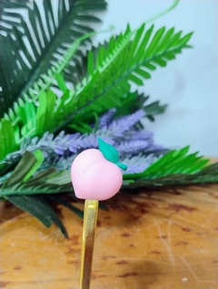 Cucharita de Te o Postre en Metal Dorado Durazno en internet