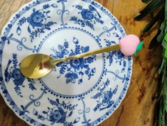 Cucharita de Te o Postre en Metal Dorado Durazno - comprar online