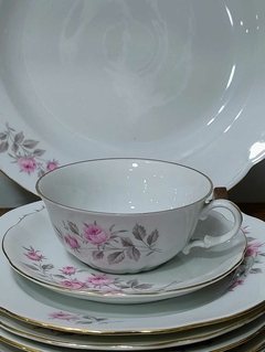 Duo de Te en Porcelana Verbano flores rosadas