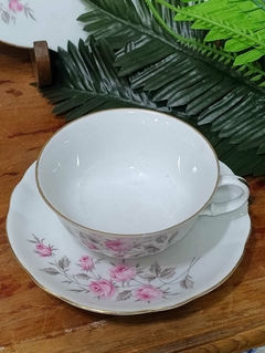 Duo de Te en Porcelana Verbano flores rosadas - tienda online