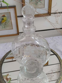 Botellon de Cristal Baccarat grabado al acido