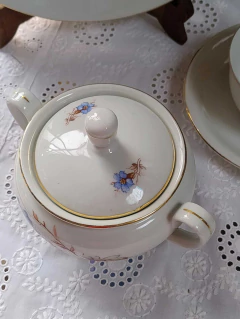 Imagen de Azucarera en Porcelana Checoslovaca con Flores Azules