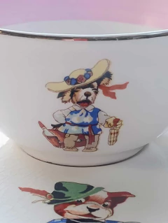 Juego de Taza con Plato en Loza naciona Hardfort motivo infantil (plato con detalle)
