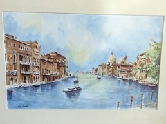 Cuadro de Acuarela escena de Venecia Firmado - comprar online