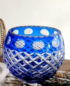 2 Copones de Cristal Azul Encamisado Gran Tamaño - tienda online