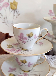 Duo de Cafe en Porcelana Tsuji con Pimpollos Amarillos
