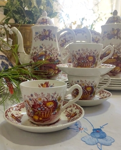 Juego de Te o Chocolate en Loza Inglesa Royal Tudor Fruits y Flowers 15 piezas - tienda online