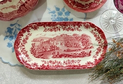 Fuente Budinera en Loza Inglesa Royal Worcester Scenes Rojo