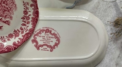 Fuente Budinera en Loza Inglesa Royal Worcester Scenes Rojo - 2Gardenias Bazar antiguo & Deco