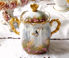 Bombonera / Azucarera en Porcelana Francesa pintada a mano - tienda online