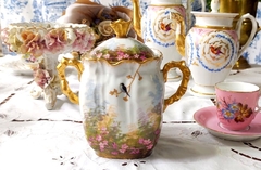Bombonera / Azucarera en Porcelana Francesa pintada a mano - comprar online