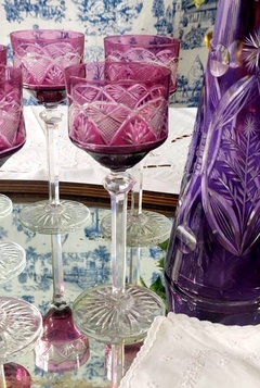 Juego de 10 Copas Altas de Cristal Color para Vino 19 cm - tienda online