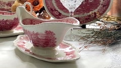 Salsera con Presentoire en Loza Inglesa Irostone Adams escenas Rojo - 2Gardenias Bazar antiguo & Deco
