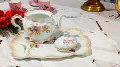 Tetera para 2 personas en Porcelana Alemana llena de flores - 2Gardenias Bazar antiguo & Deco