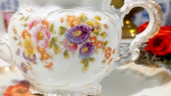Tetera para 2 personas en Porcelana Alemana llena de flores - tienda online