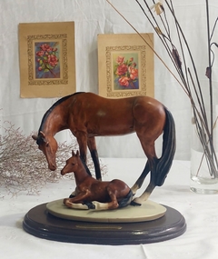 Figura de Porcelana Italiana motivo Caballos "Cirrincione"