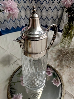 Jarra Garrafa de Cristal con gollete Bañado en Plata en internet