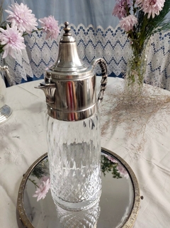 Jarra Garrafa de Cristal con gollete Bañado en Plata - tienda online