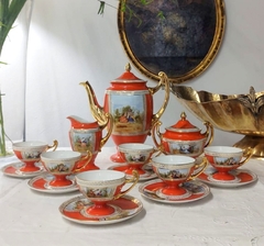 Juego de Cafe en Porcelana Checoslovaca para 6 personas
