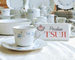 Juego de Vajilla en Porcelana Tsuji Flores Azules 89 piezas - 2Gardenias Bazar antiguo & Deco