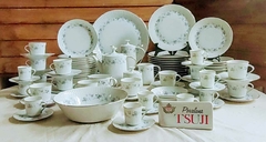 Juego de Vajilla en Porcelana Tsuji Flores Azules 89 piezas en internet