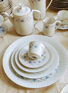 Juego de Vajilla en Porcelana Tsuji Flores Azules 89 piezas - comprar online