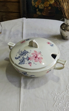 Sopera de porcelana Checoslovaca Victorian Flor de Bignonia