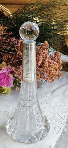 Par de Perfumeros de Cristal con virola en Plata 925 en internet