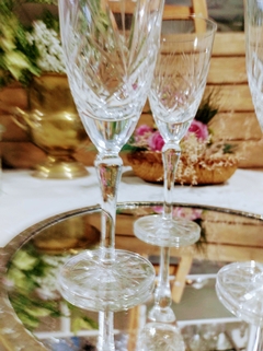 3 Copas de Champagne Talladasde cristaleria San Carlos - comprar online