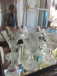 8 Copas de Cristal Tallado para Licor u Oporto de increible sonido