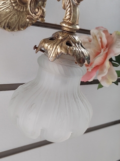 Aplique de Bronce con tulipa muy antigua Luz Lampara en internet