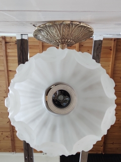 Aplique de Bronce con tulipa muy antigua Luz Lampara - tienda online