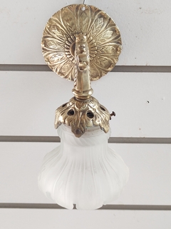 Imagen de Aplique de Bronce con tulipa muy antigua Luz Lampara